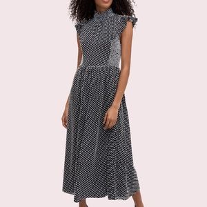 kate spade smocked clip midi dress